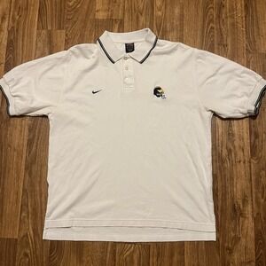 Vintage‎ 90s Nike Michigan Wolverines Polo Shirt Men Large White Waffle Weave